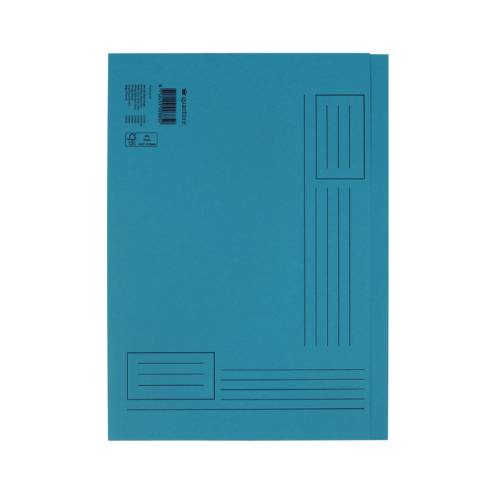 Vouwmap Quantore A4 ongelijke zijde 250gr blauw