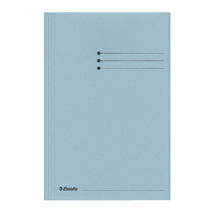 Dossiermap Esselte folio 3 kleppen manilla 275gr blauw