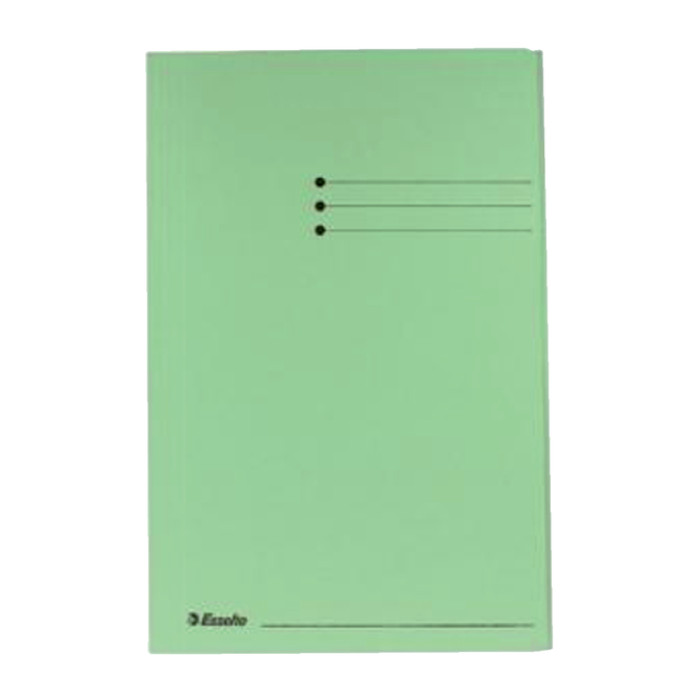 Dossiermap Esselte folio 3 kleppen manilla 275gr groen