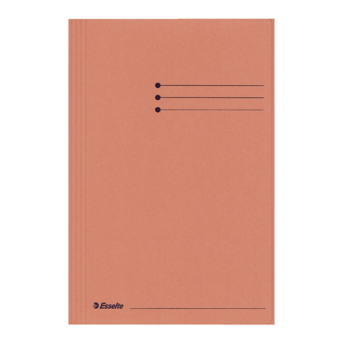 Dossiermap Esselte folio 3 kleppen manilla 275gr oranje