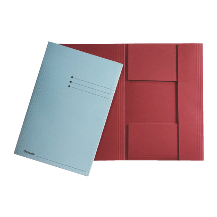 Dossiermap Esselte folio 3 kleppen manilla 275gr rood