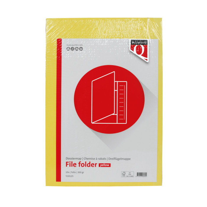 Dossiermap Quantore folio 300gr geel
