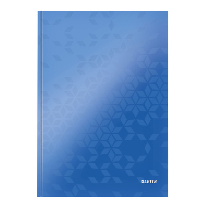 Notitieboek Leitz WOW A4 160blz 90gr lijn blauw