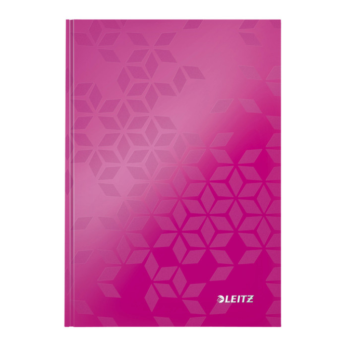 Notitieboek Leitz WOW A5 160blz 90gr lijn roze