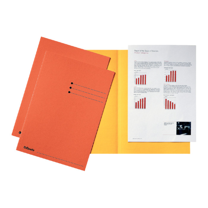 Vouwmap Esselte A4 manilla 180gr oranje