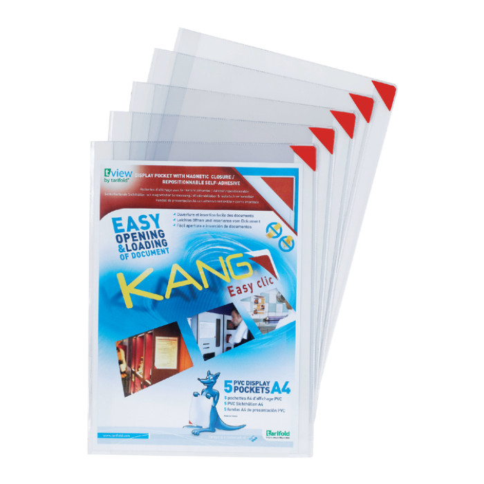Presenteerhoes Djois Kang easy clic A4 herpositioneerbaar zelfklevend 5 stuks