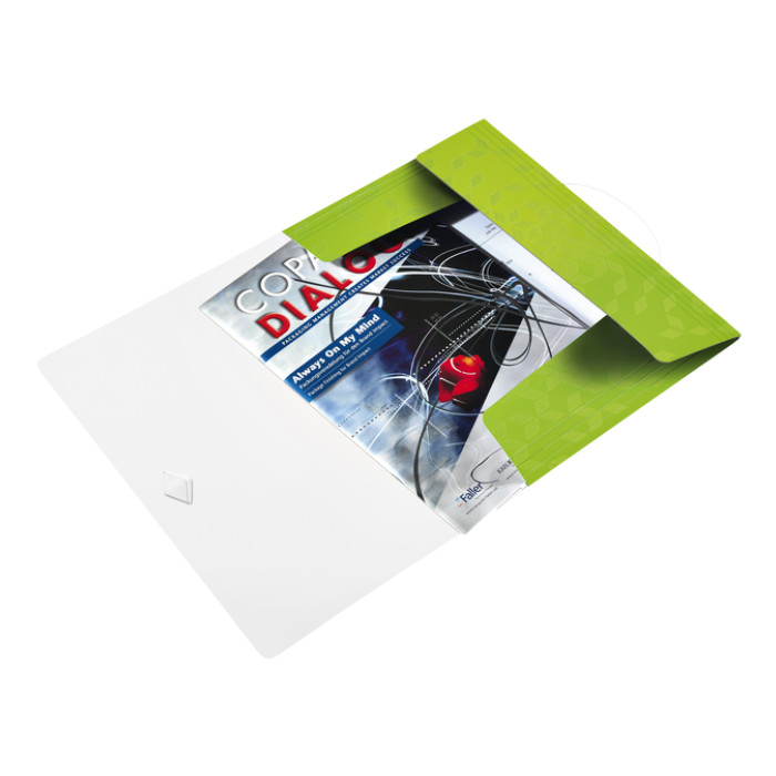 Elastomap Leitz WOW A4 3 kleppen PP groen