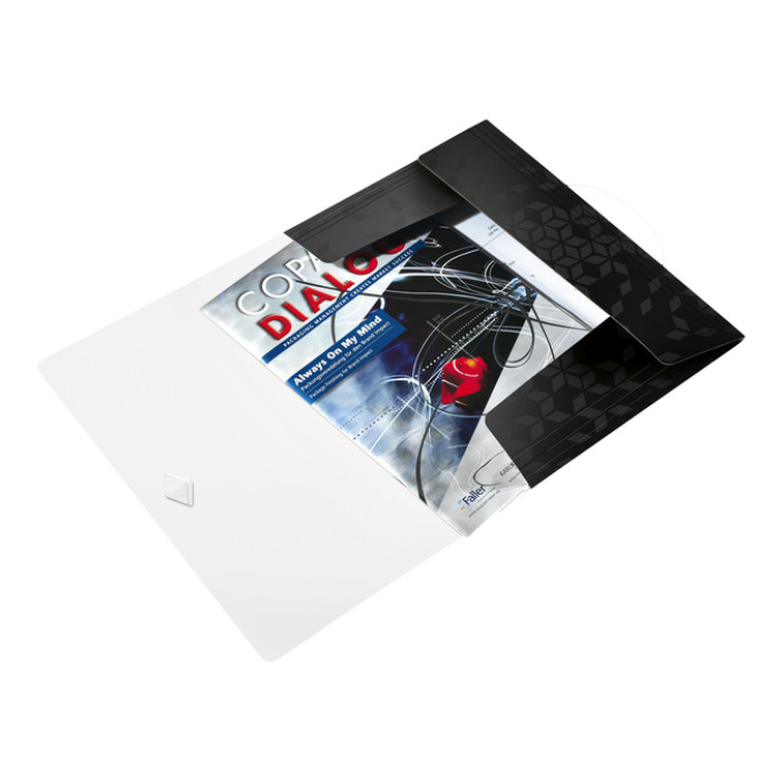 Elastomap Leitz WOW A4 3 kleppen PP zwart