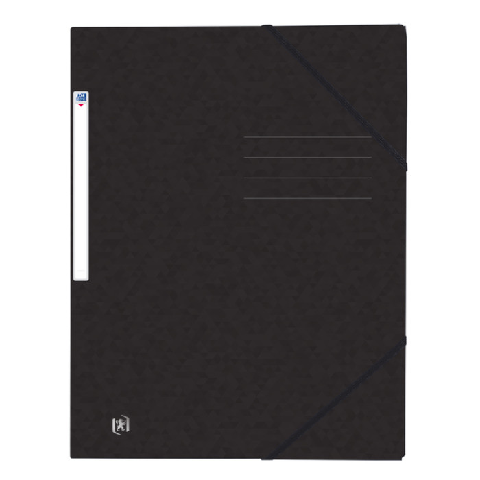 Elastomap Oxford Top File+ A4 3 kleppen 390gr zwart