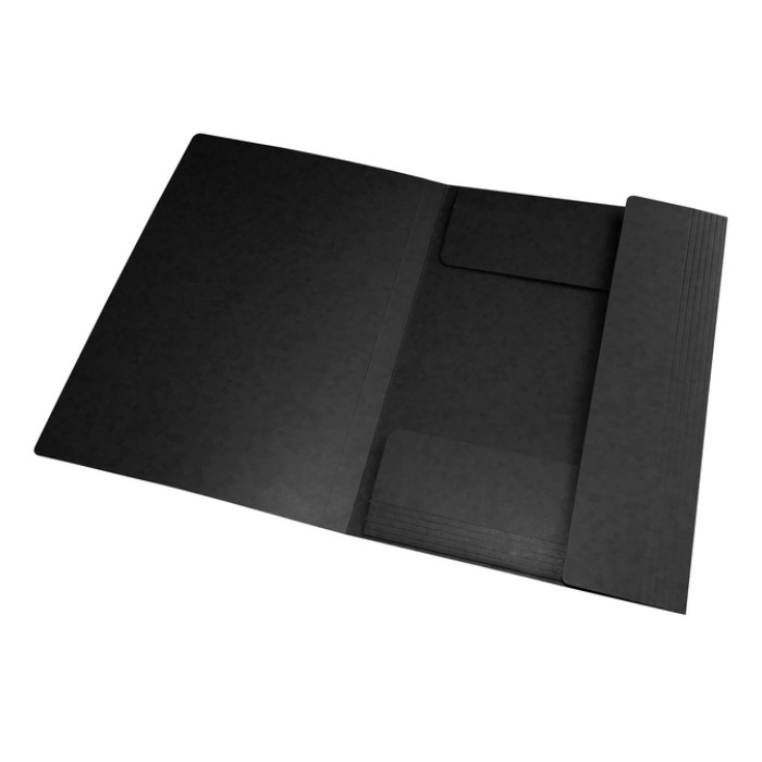 Elastomap Oxford Top File+ A4 3 kleppen 390gr zwart