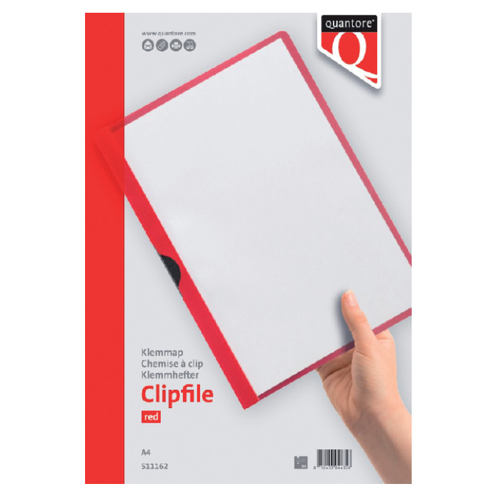 Klemmap Quantore A4 3mm rood