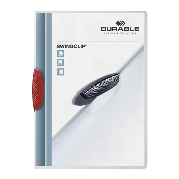 Klemmap Durable Swingclip 30 vellen rood