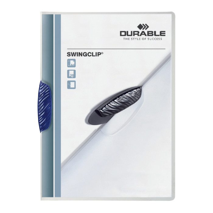 Klemmap Durable Swingclip 30 vellen blauw