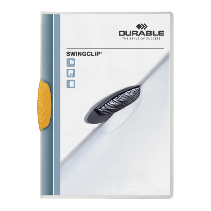 Klemmap Durable Swingclip 30 vellen geel