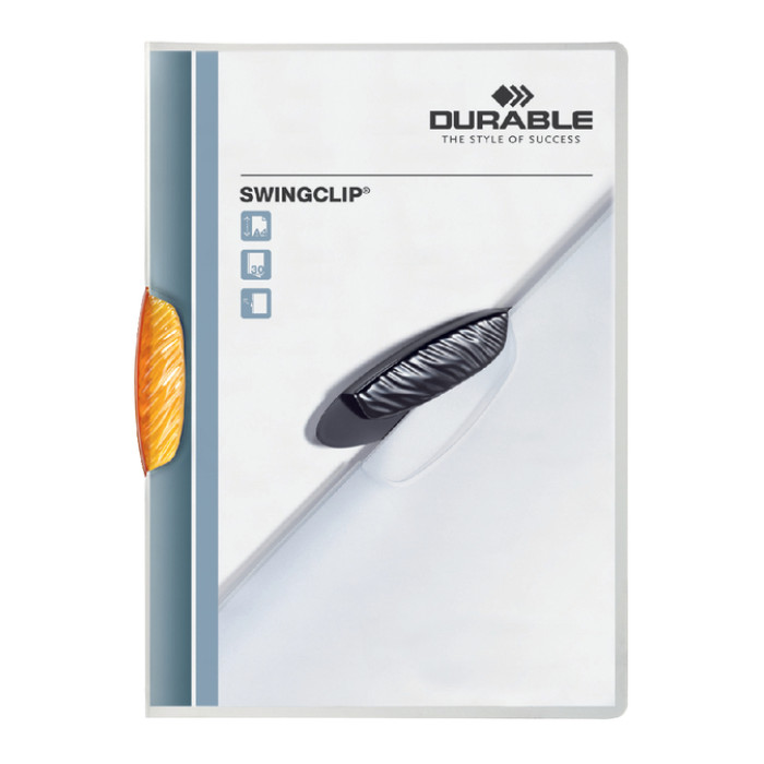 Klemmap Durable Swingclip 30 vellen oranje