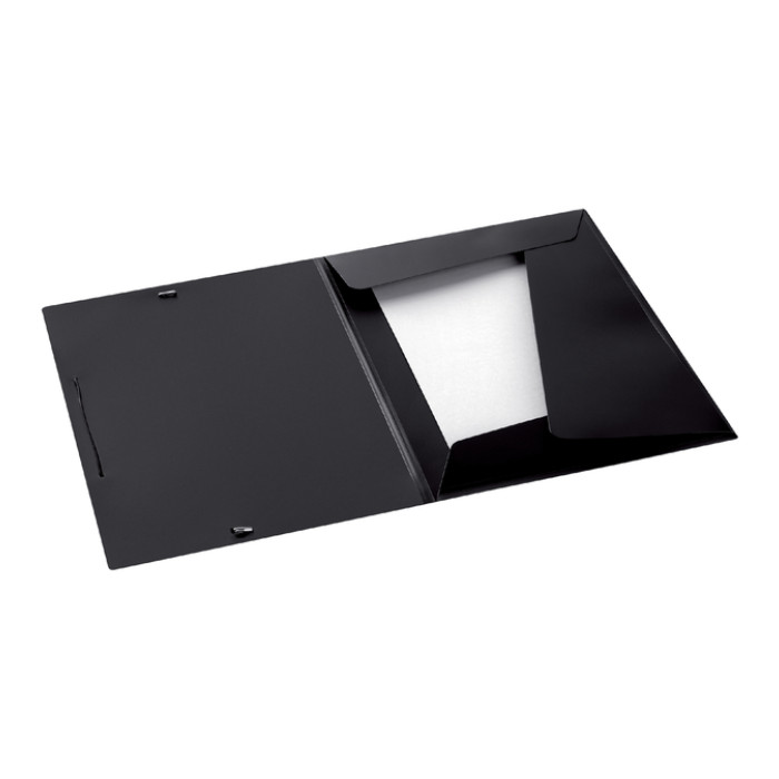Elastomap Djois college file A4 3 klepppen PP zwart