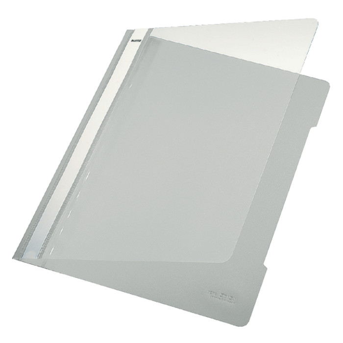 Snelhechter Leitz Standaard A4 gerecycled PP grijs