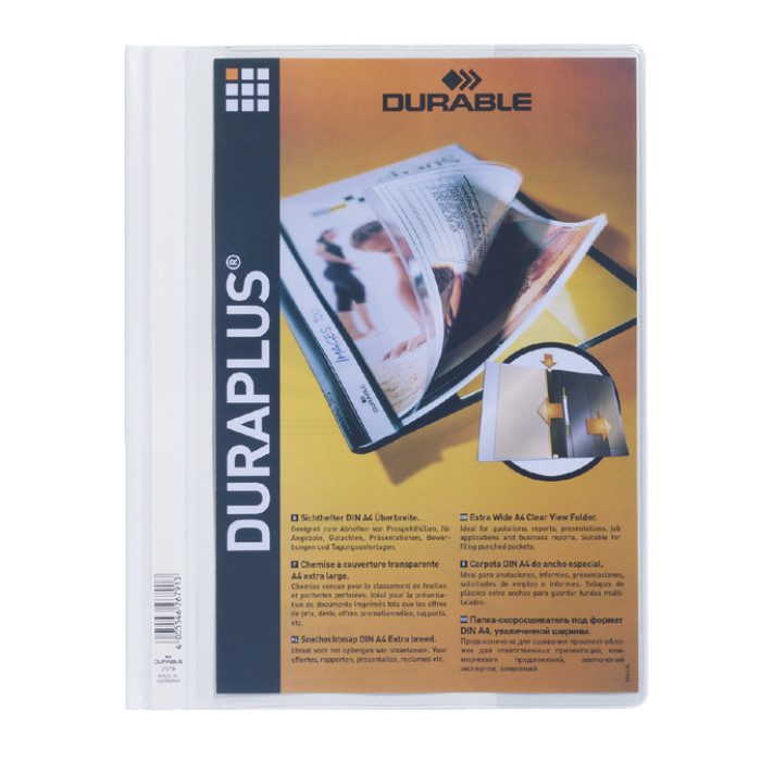 Snelhechtmap Durable Duraplus A4 wit