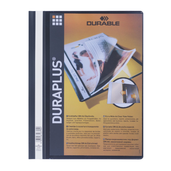 Snelhechtmap Durable Duraplus A4 zwart