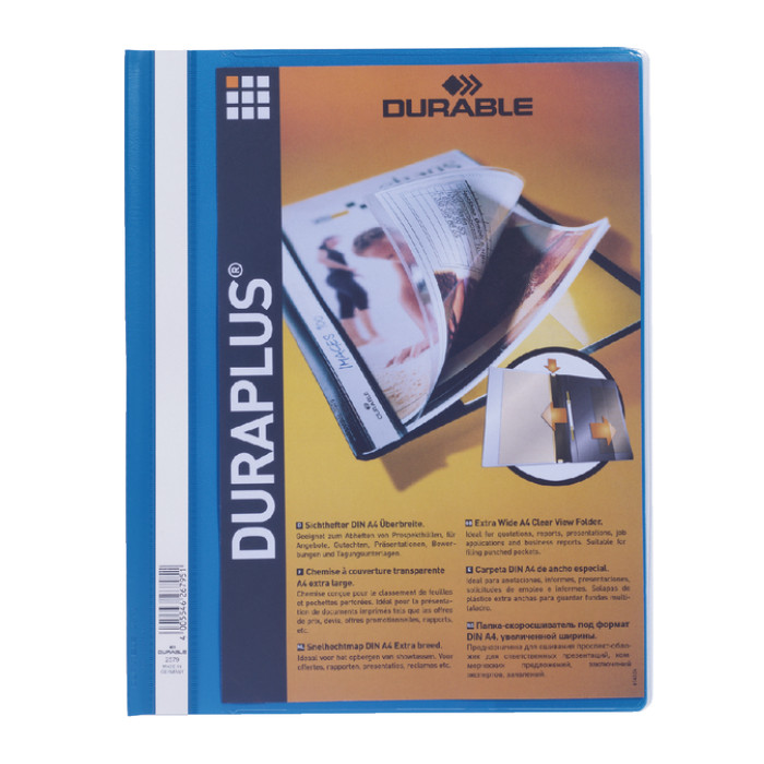 Snelhechtmap Durable Duraplus A4 blauw