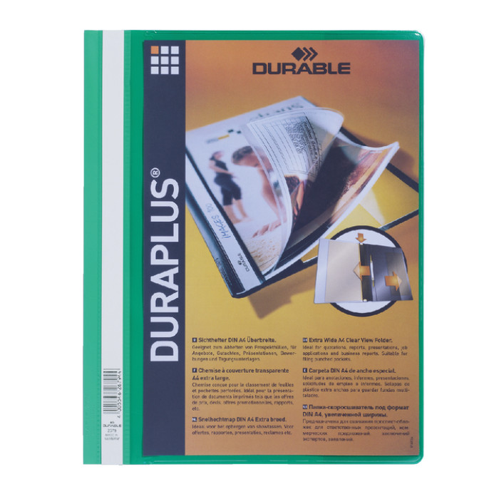 Snelhechtmap Durable Duraplus A4 groen