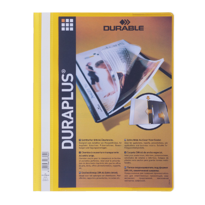 Snelhechtmap Durable Duraplus A4 geel