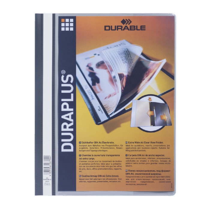 Snelhechtmap Durable Duraplus A4 grijs