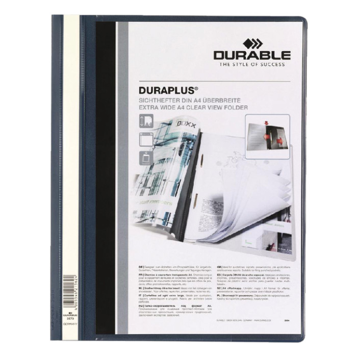 Snelhechtamp Durable Duraplus A4 donkerblauw