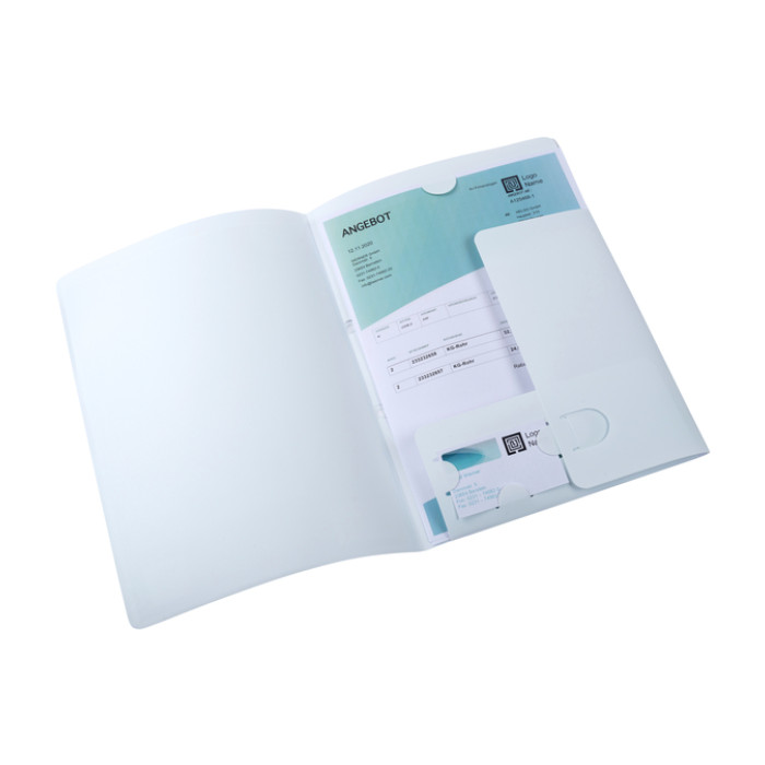 Offertemap Oxford A4 met insteektas 2 kleppen 0.5mm PP wit