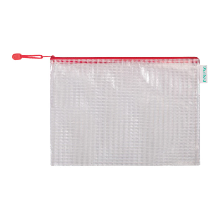 Opbergtas Tarifold met rits 330x240mm PVC rood