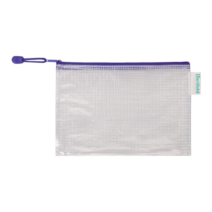 Opbergtas Tarifold met rits 235x165mm PVC blauw