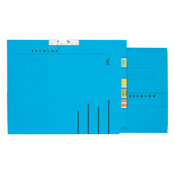 Verzamelmap Djois Secolor A4 lateraal recycled blauw