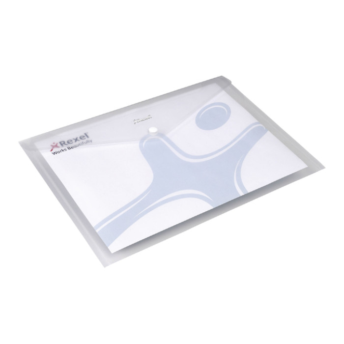 Enveloptas Rexel ice A4 transparant 5 stuks