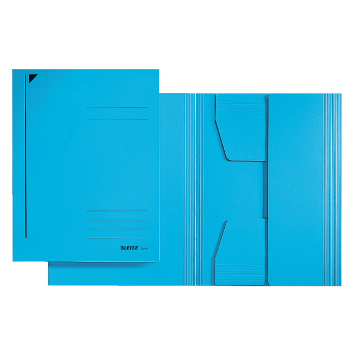 Dossiermap Leitz A3 3 kleppen 430gr blauw