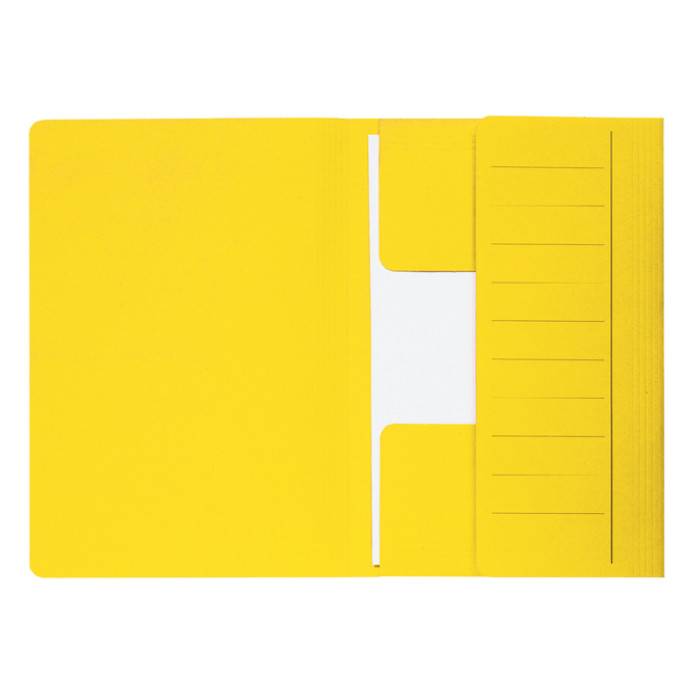 Dossiermap Djois Secolor Mammoet folio 3 kleppen 250gr recycled geel 50 stuks