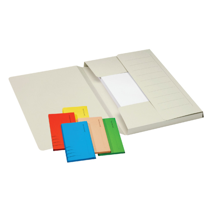 Dossiermap Djois Secolor Mammoet folio 3 kleppen 250gr recycled grijs 50 stuks