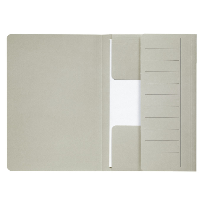 Dossiermap Djois Secolor Mammoet folio 3 kleppen 250gr recycled grijs 50 stuks