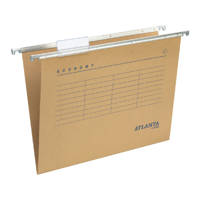 Hangmap Djois Economy recycled foolscap V-bodem bruin 25 stuks