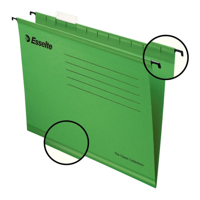 Hangmap Esselte Classic folio V-bodem 382x240mm groen