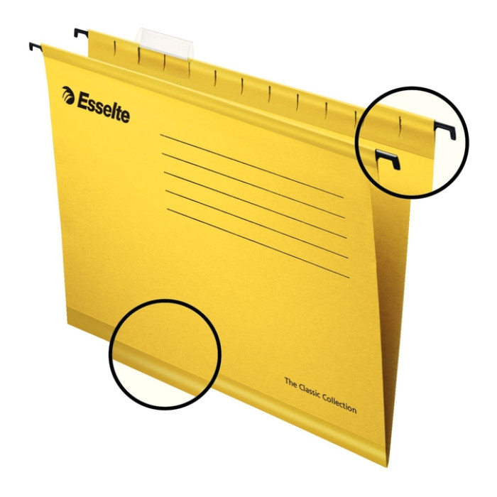 Hangmap Esselte Classic folio V-bodem  382x240mm geel