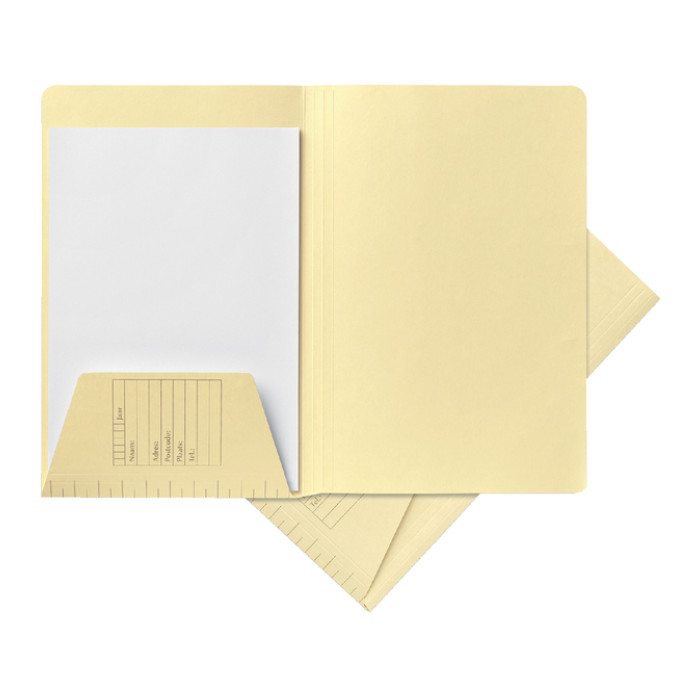 Dossiermap Quantore A4 1 klep 160gr lichtgeel