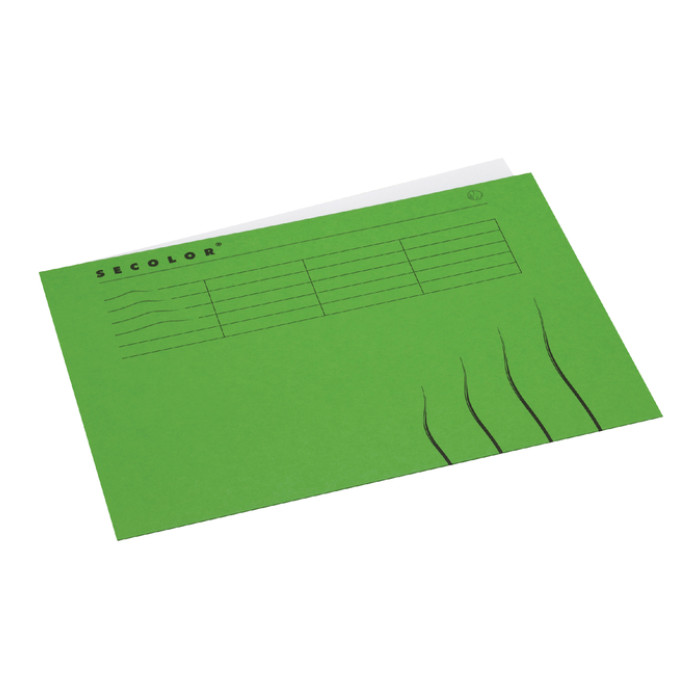 Vouwmap Secolor A4 100% gerecycled karton 250gr groen