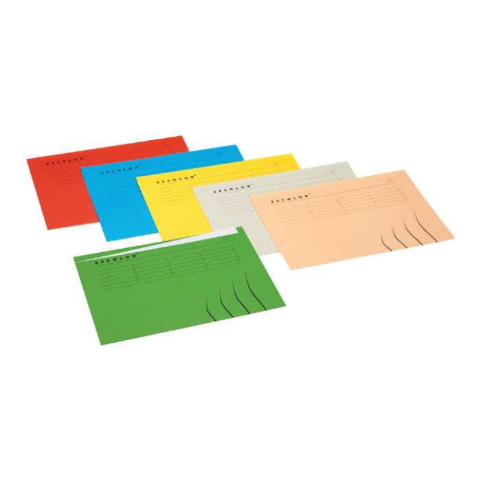 Vouwmap Secolor met tabrand A4 100% gerecycled karton 250gr Grijs