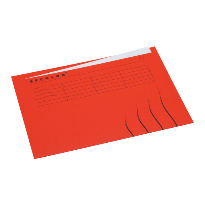 Vouwmap Secolor met tabrand A4 100% gerecycled karton 250gr Rood