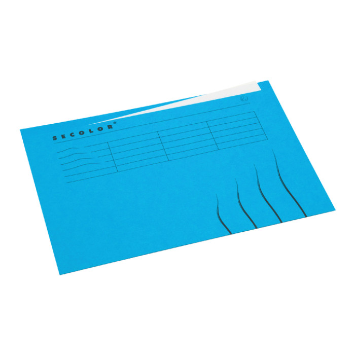 Vouwmap Secolor met tabrand A4 100% gerecycled karton 250gr Blauw