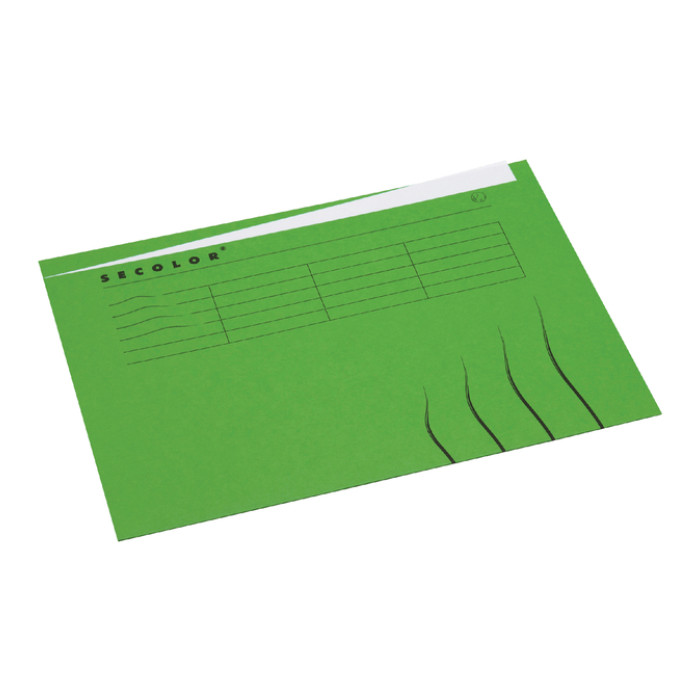 Vouwmap Secolor met tabrand A4 100% gerecycled karton 250gr Groen