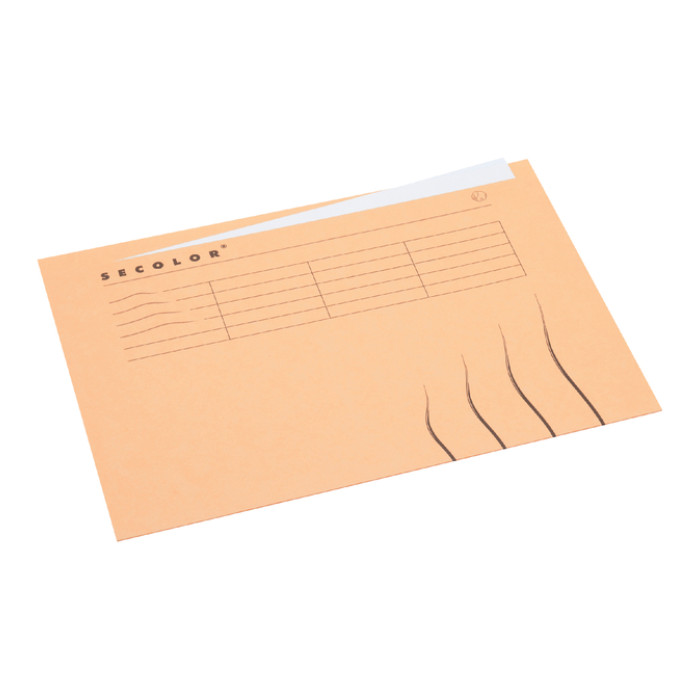 Vouwmap Secolor met tabrand A4 100% gerecycled karton 250gr Beige