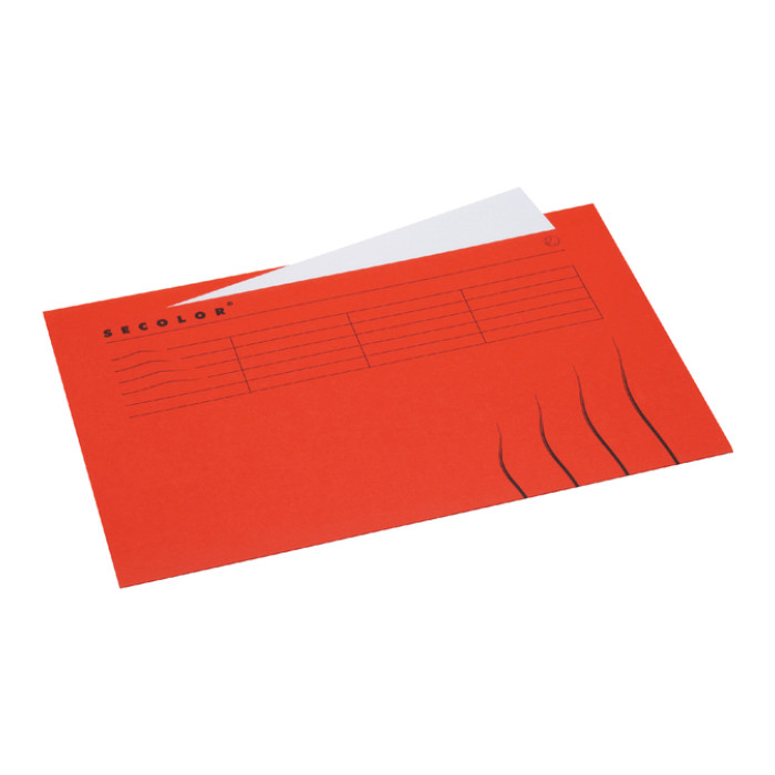 Vouwmap Secolor met tabrand Folio 100% gerecycled karton 250gr rood