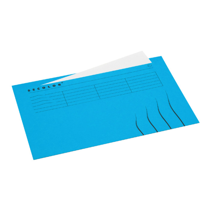 Vouwmap Secolor met tabrand Folio 100% gerecycled karton 250gr Blauw