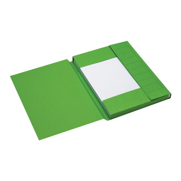 Dossiermap Secolor A4 3 kleppen 100% gerecycled karton 250 gr groen
